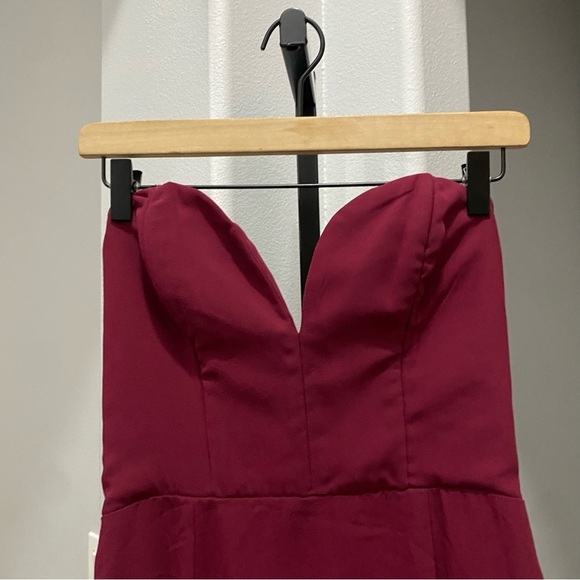 Amanda Uprichard Red Maroon Burgundy Formal Cocktail Maxi Strapless Dress Small - Picture 3 of 8